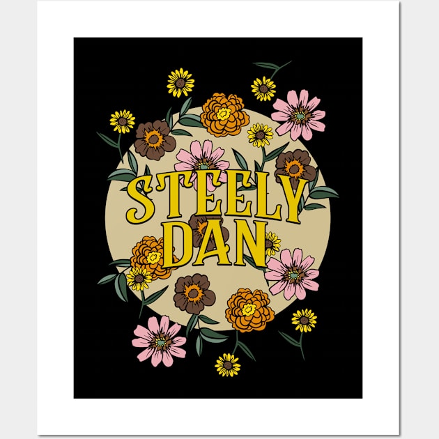 Steely Dan Name Personalized Flower Retro Floral 80s 90s Name Style Wall Art by Ancientdistant